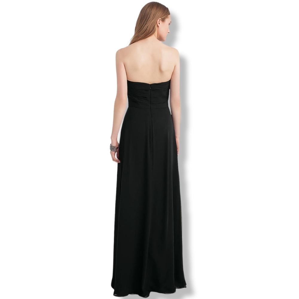 BILL LEVKOFF Black Strapless Gown 4 Formal Dress Wedding Prom Evening Bridal - Picture 3 of 16